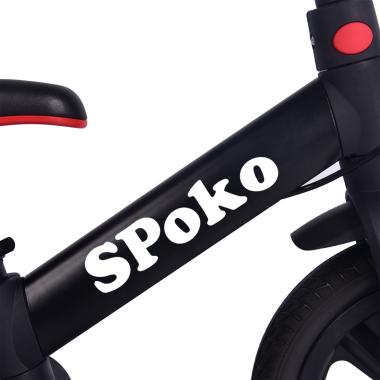 Биговел велосипед трасформер 3в1 Spoko SP-150 с родительской ручкой черно-красный 