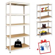 Стеллаж металлический 180x90x40 Siker GoodTool P9040 белый 5 полок