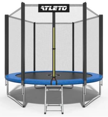 Батут дитячий з сіткою та драбинкою 312 см Atleto + подарунок м'ячик